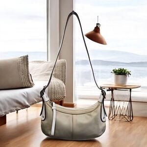 Coach Rare (J3K)Vintage Hobo Hampton Bag Nylon/Leather With Metal Hangtag